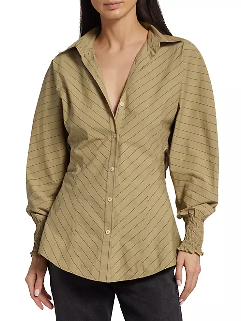 Shop Merlette Striped Cotton Shirt | Saks Fifth Avenue