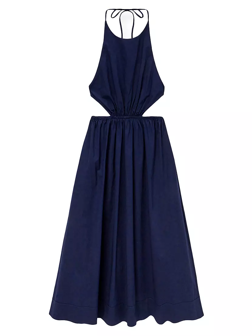 Shop Staud Vanessa Cut-Out Midi-Dress | Saks Fifth Avenue