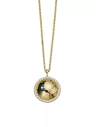 Stardust Goddess 18K Yellow Gold & 0.24 TCW Diamond Small Domed Pendant Necklace