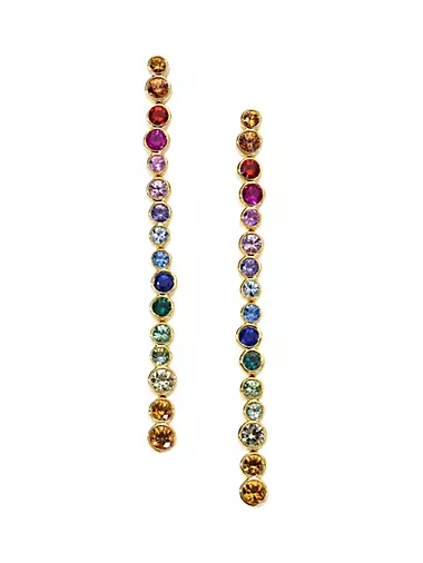 Stardust 18K Yellow Gold & Rainbow Sapphire Drop Earrings