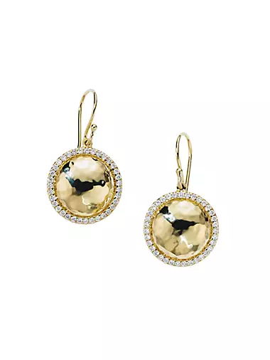Stardust Goddess 18K Yellow Gold & 0.5 TCW Diamond Medium Domed Drop Earrings