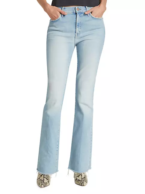 Shop Mother Weekender Fray Mid-Rise Flared Jeans | Saks Fifth Avenue