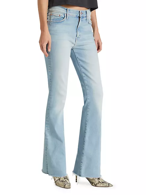 Shop Mother Weekender Fray Mid-Rise Flared Jeans | Saks Fifth Avenue