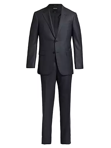 Plaid Wool Single-Breasted Suit