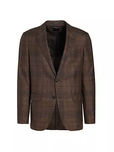 Plaid Wool Suit Jacket
