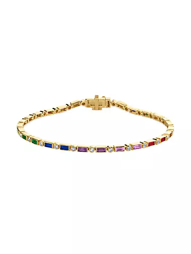 14K Yellow Gold & Multi-Stone Rainbow Bracelet
