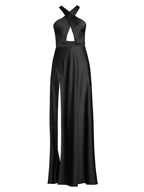 Shop Katie May Asher Satin Cut-Out Gown | Saks Fifth Avenue