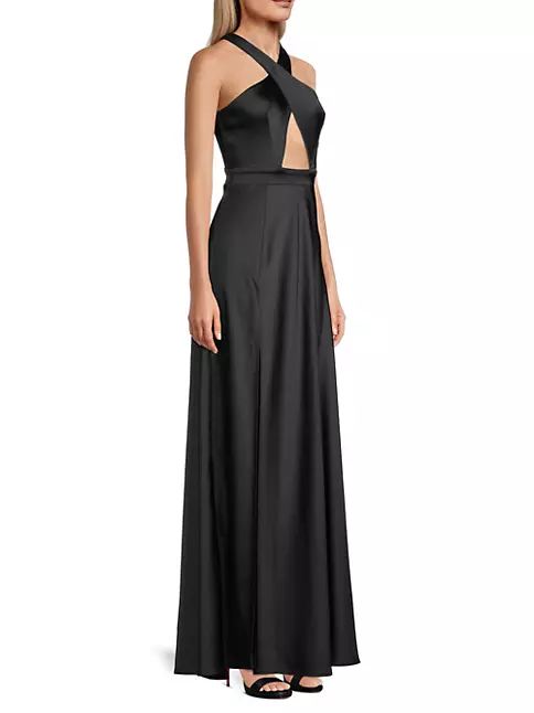 Shop Katie May Asher Satin Cut-Out Gown | Saks Fifth Avenue