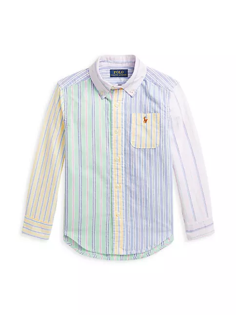 Shop Polo Ralph Lauren Little Boy's Oxford Striped Shirt | Saks Fifth ...