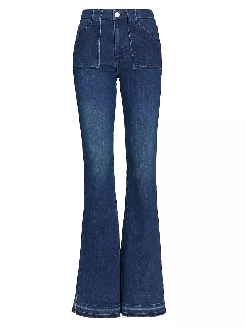 Shop Frame Le Flare High High-Rise Stretch Flare Jeans | Saks Fifth Avenue