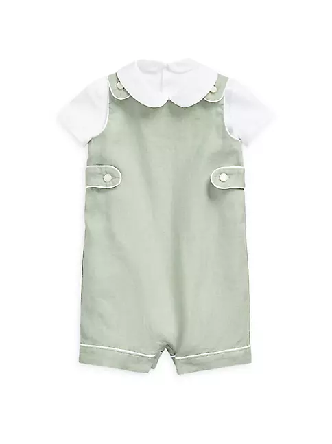 Baby Boy's 2-Piece Linen Overalls &amp; Bodysuit Set