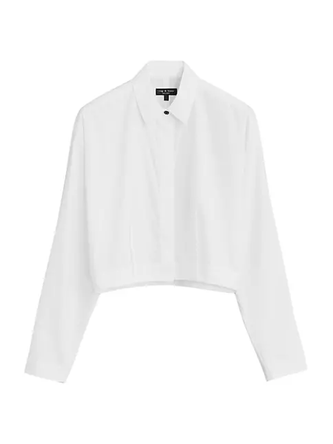 Shop rag & bone Morgan Cropped Cotton Shirt | Saks Fifth Avenue