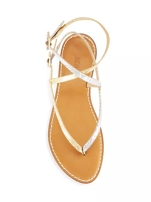 Shop Schutz Elsie Faux Leather Flat Sandals | Saks Fifth Avenue