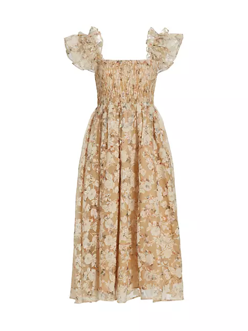 Shop En Saison Chaumont Smocked Floral Midi-Dress | Saks Fifth Avenue