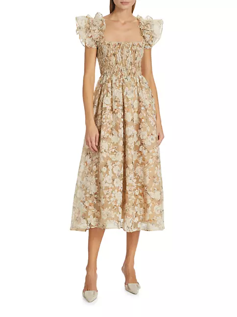 Shop En Saison Chaumont Smocked Floral Midi-Dress | Saks Fifth Avenue