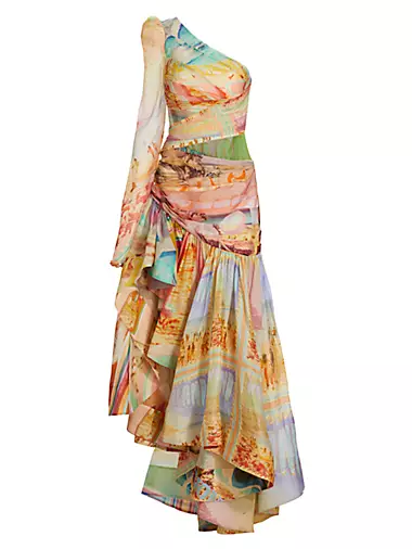 Tama Asymmetric One-Shoulder Gown