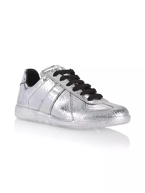 Shop Maison Margiela Metallic Leather Low-Top Sneakers | Saks Fifth Avenue