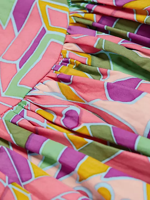 Shop SWF Artista Geometric Cotton Midi-Dress | Saks Fifth Avenue