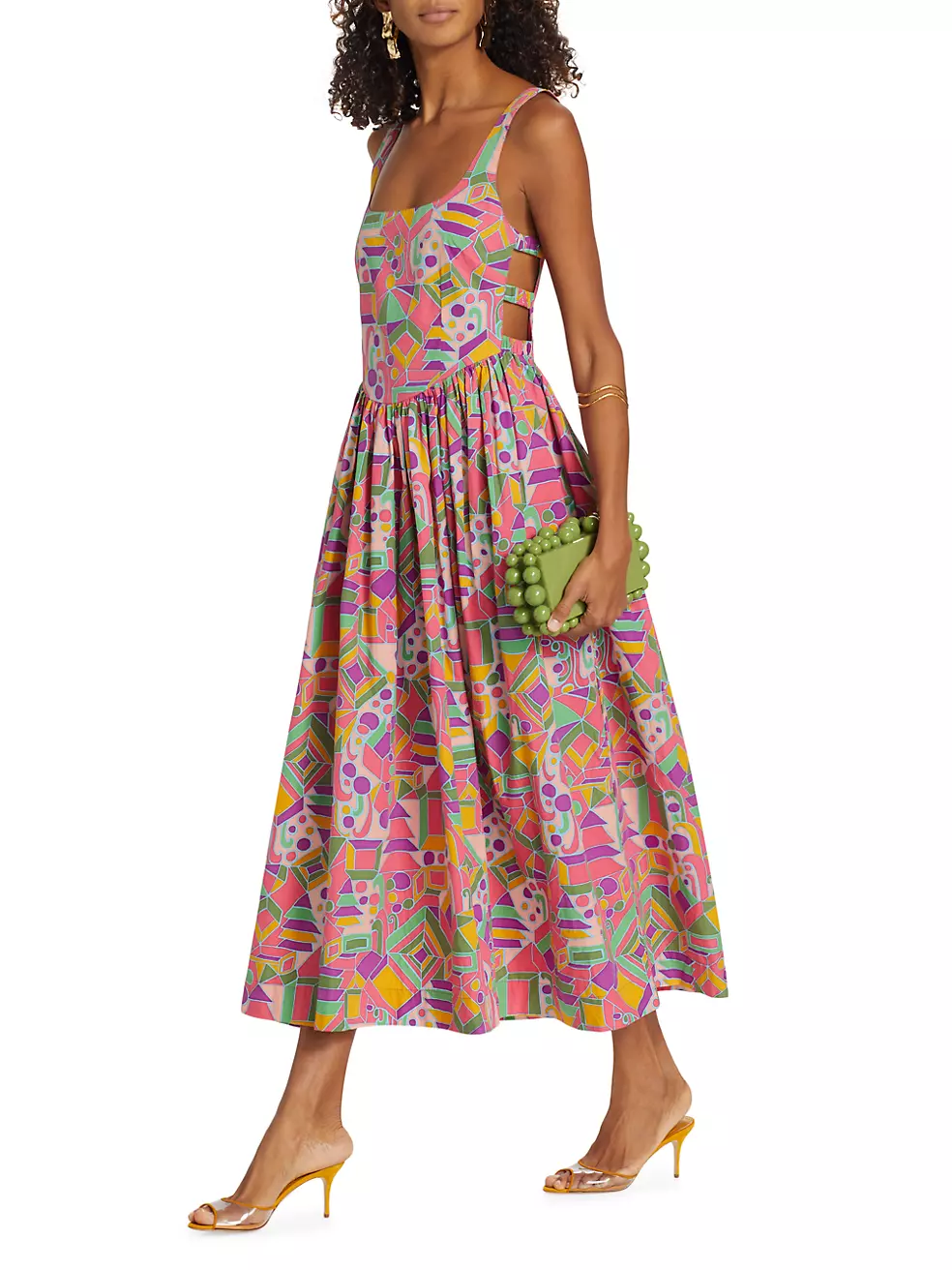 Shop SWF Artista Geometric Cotton Midi-Dress | Saks Fifth Avenue