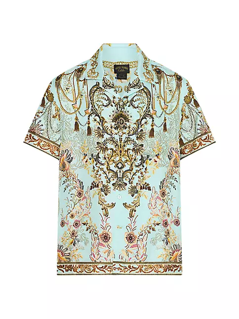 Shop Hotel Franks By Camilla Graphic Silk Button-Down Shirt | Saks ...
