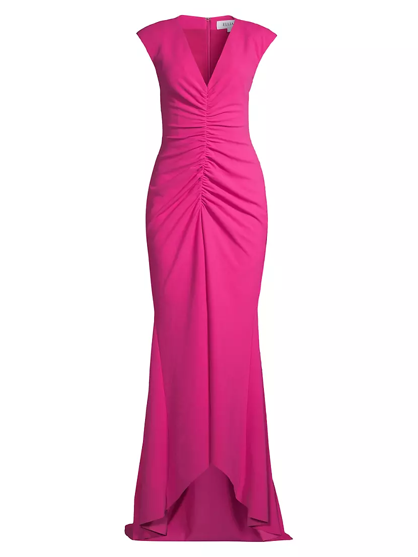 Shop Elliatt Bromosa Ruched Cap-Sleeve Gown | Saks Fifth Avenue