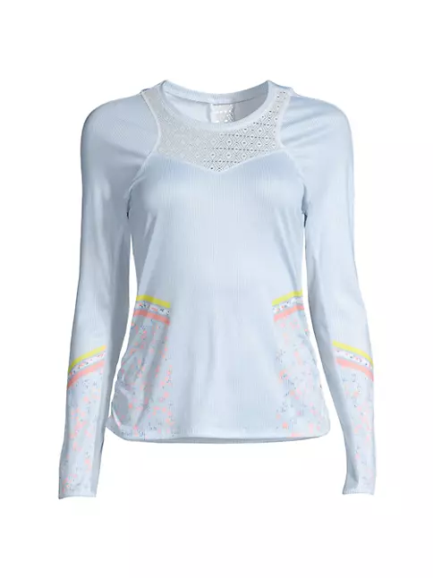 Shop Lucky in Love Chambray Blossom Long-Sleeve Top | Saks Fifth Avenue