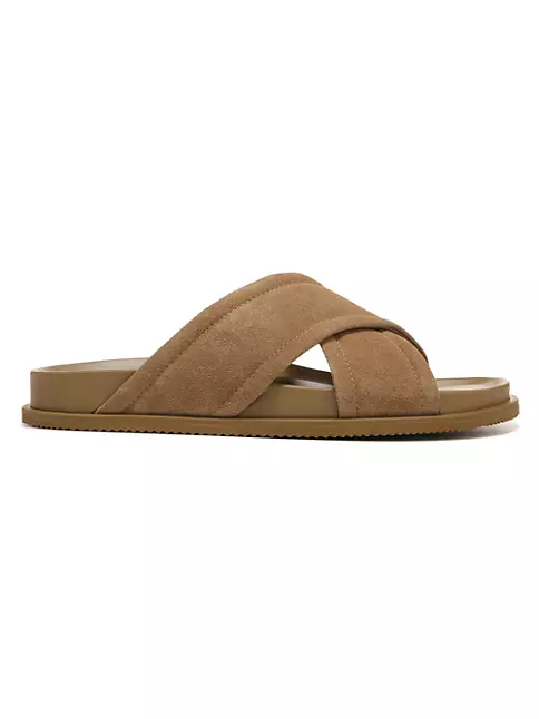Shop Vince Derek Leather Slide Sandals | Saks Fifth Avenue