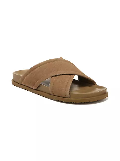 Shop Vince Derek Leather Slide Sandals | Saks Fifth Avenue