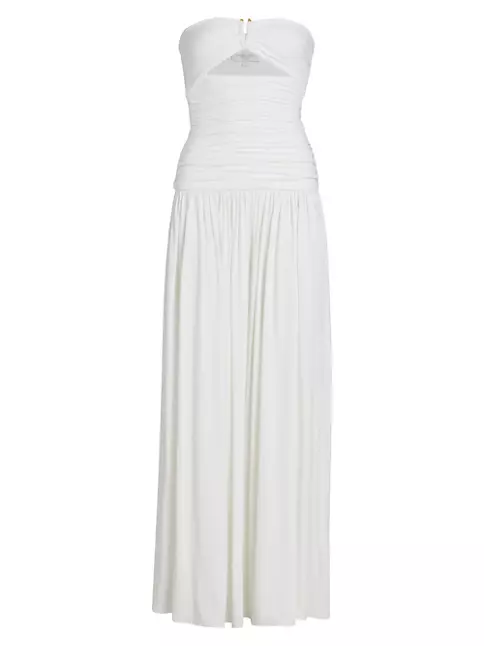 Shop Michael Kors Collection Strapless Cut-Out Jersey Dress | Saks ...