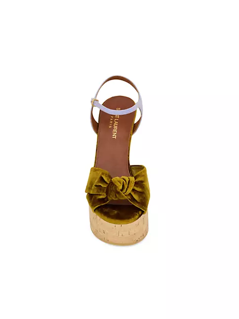 blotte i dag som resultat Shop Saint Laurent Bianca Platform Sandals in Velvet and Smooth Leather |  Saks Fifth Avenue