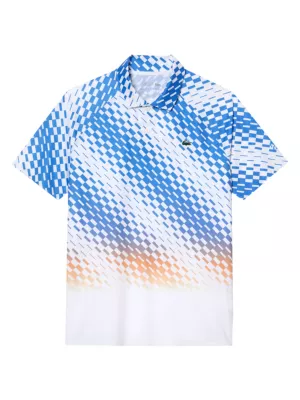 Shop Lacoste Lacoste Tennis x Novak Djokovic Checkerboard Polo Shirt Saks Fifth Avenue