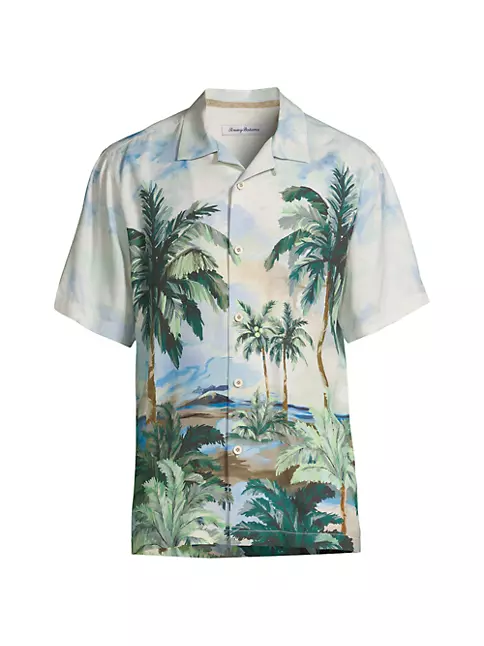 Tommy Bahama Tropical-print Silk Shirt in Blue for Men