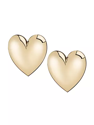 14K-Gold-Plated Puffy Heart Earrings