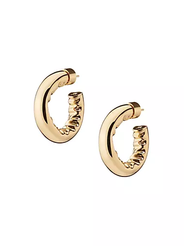 Jennifer 10K-Gold-Plated Huggie Hoop Earrings