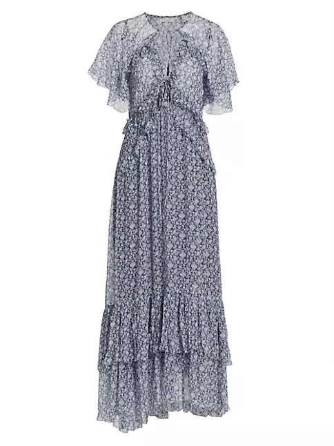 Shop D Ô E N Antoinette Floral Silk Maxi Dress | Saks Fifth Avenue