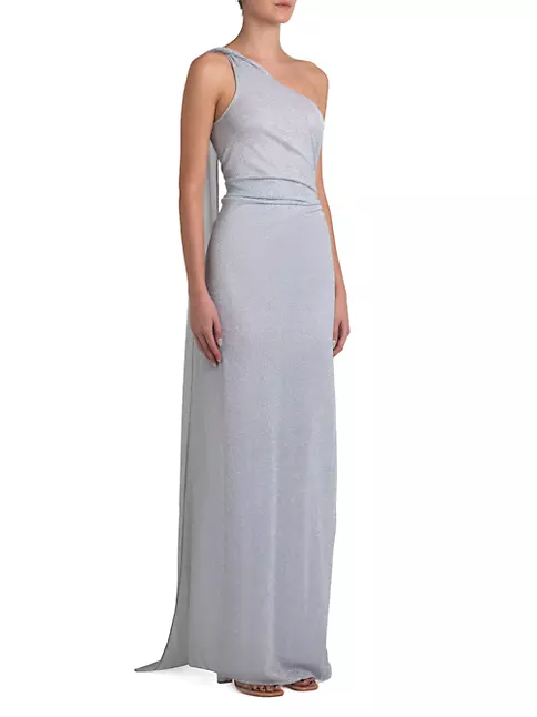 Shop Baobab Alma Metallic One-Shoulder Gown | Saks Fifth Avenue