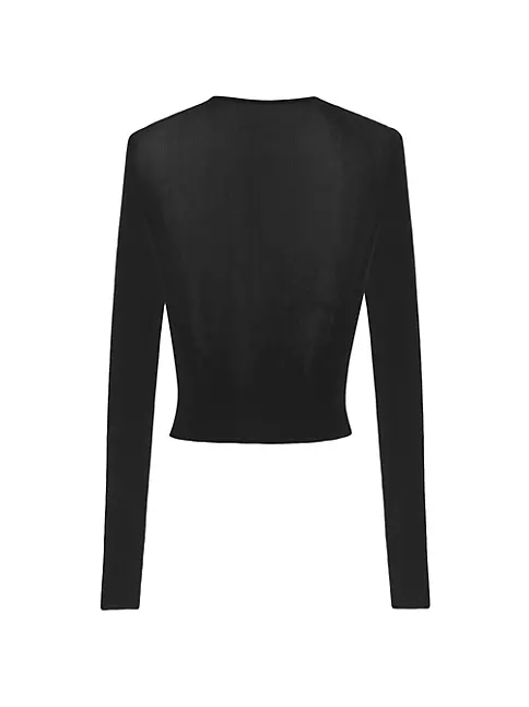 Shop Saint Laurent Cropped Top In Ribbed Viscose | Saks Fifth Avenue