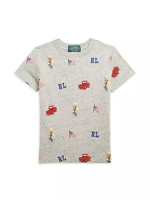 Shop Polo Ralph Lauren Little Boy's & Boy's Polo Bear Crewneck T-Shirt ...