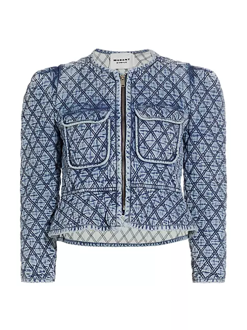 Shop Isabel Marant Étoile Deliona Quilted Chambray Jacket | Saks Fifth ...