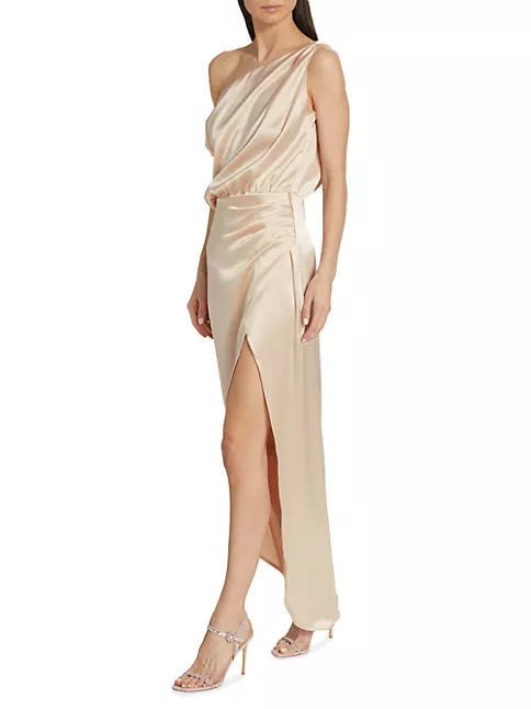 Shop Nonchalant Label Dinah One-Shoulder Satin Gown | Saks Fifth Avenue