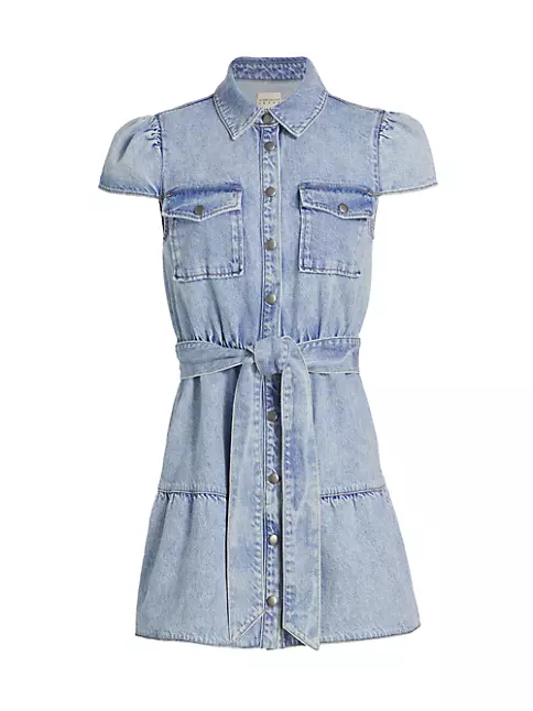 Shop Alice + Olivia Miranda Denim Minidress | Saks Fifth Avenue