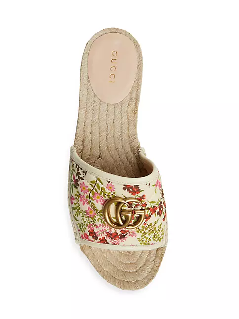 Shop Gucci Pilar Floral Espadrille Sandals | Saks Fifth Avenue