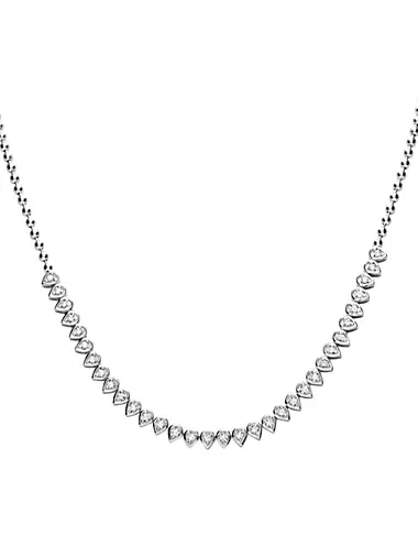 14K White Gold & 0.63 TCW Diamond Tennis Necklace