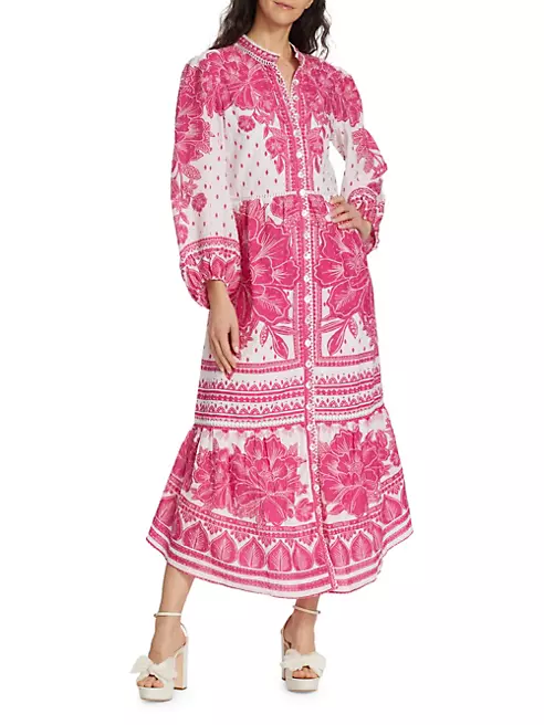 Shop Farm Rio Tropical Woodcut Floral Maxi Dress | Saks Fifth Avenue