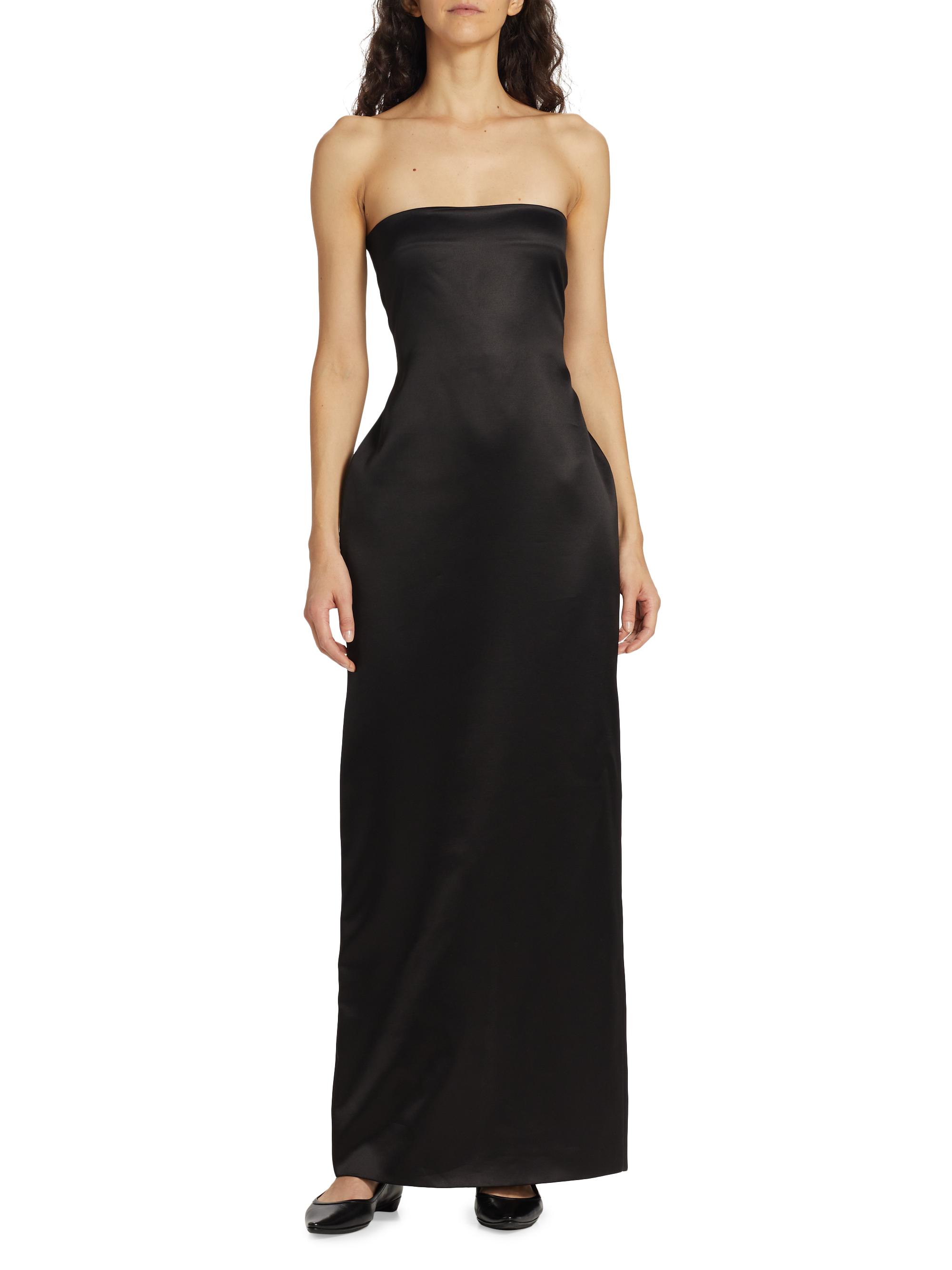 Strapless Liquid Satin Column Gown