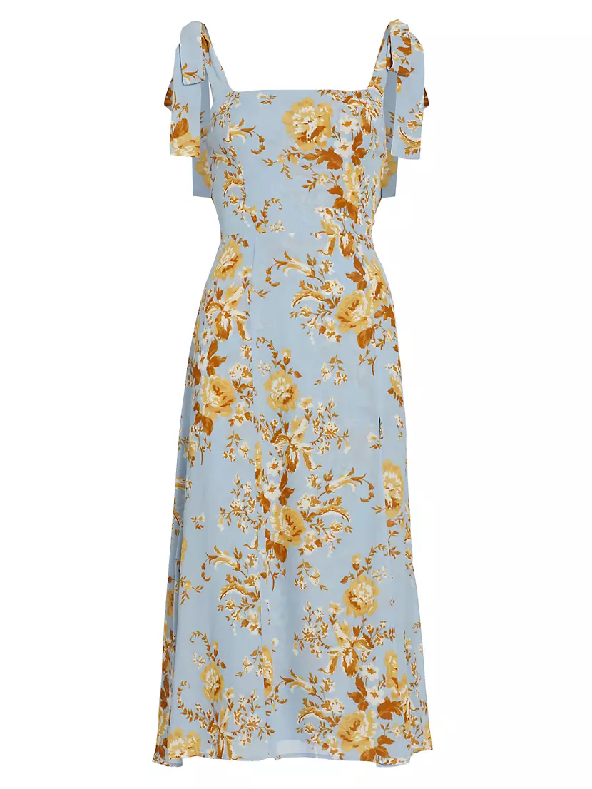 Shop Reformation Twilight Floral Chiffon Midi-Dress | Saks Fifth Avenue