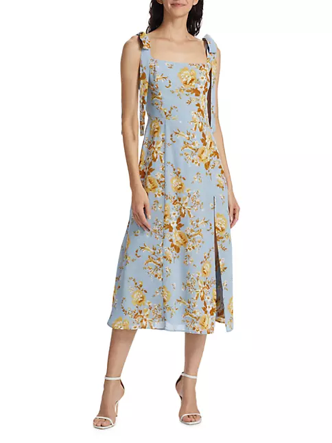 Shop Reformation Twilight Floral Chiffon Midi-Dress | Saks Fifth Avenue