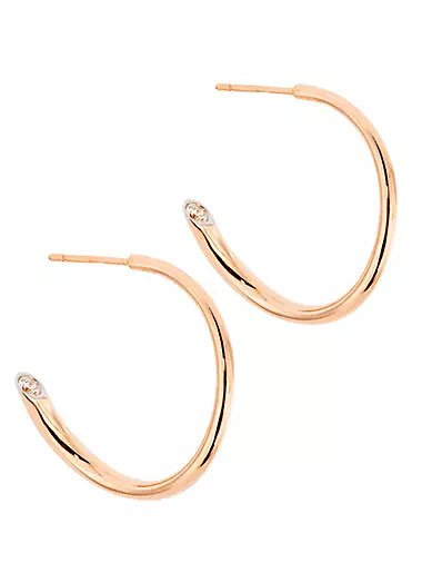 Thoby 18K Rose Gold & 0.15 TCW Diamond Small Curved Hoop Earrings