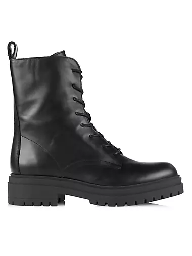 COLLECTION 40MM Leather Lace-Up Combat Boots