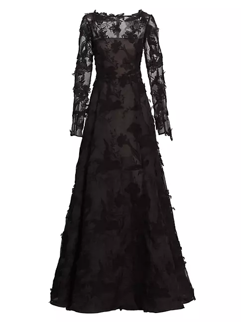 Shop Jason Wu Collection Long-Sleeve Organza Gown | Saks Fifth Avenue